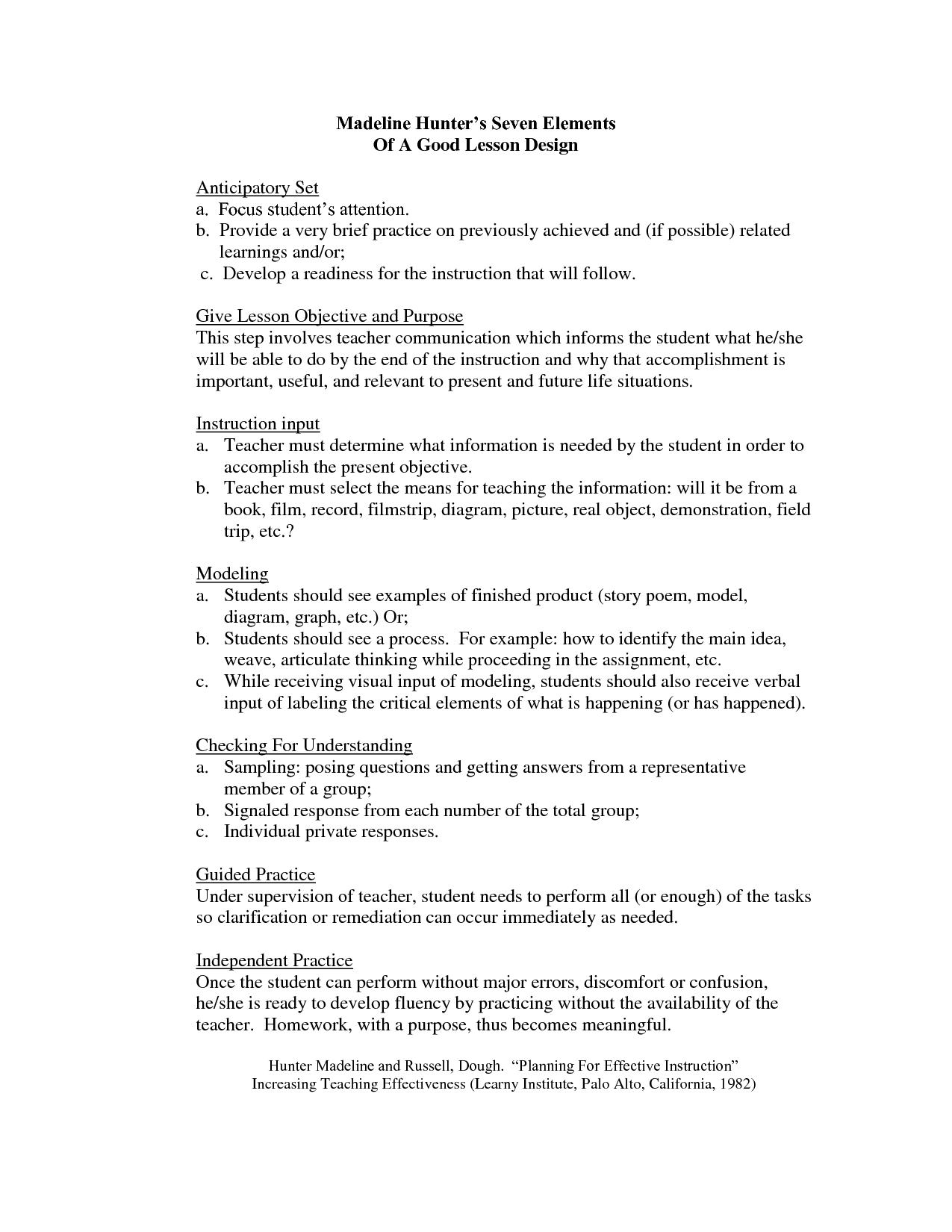 Pin On 5Th Grade Ela – A New Beginning Inside Madeline Hunter Lesson Plan Blank Template