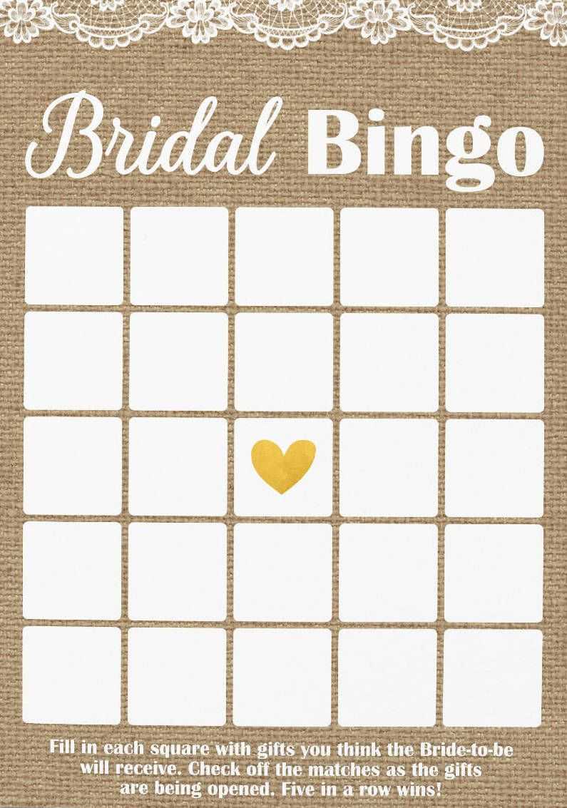 Pin On Bridal Shower In Blank Bridal Shower Bingo Template