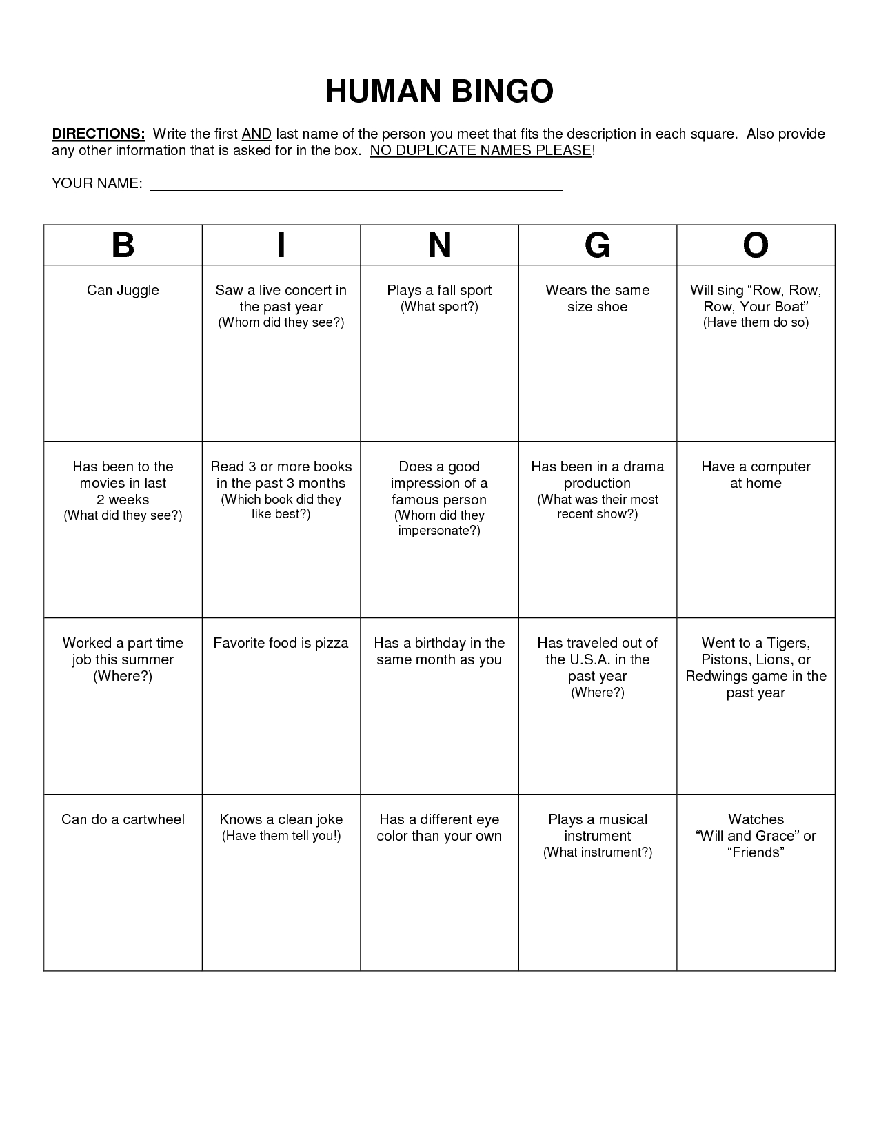 Pin On Classroom For Ice Breaker Bingo Card Template