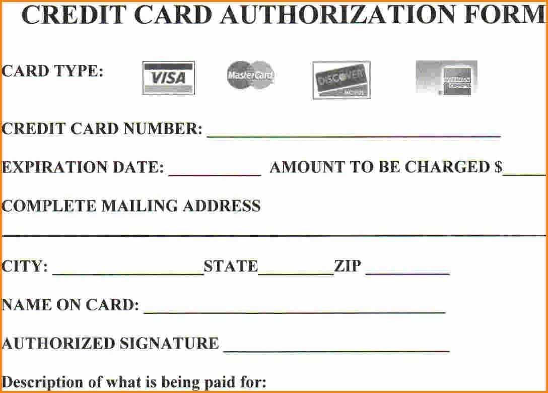 Pin On Credit Card Authorization Form For Order Form With Credit Card Template