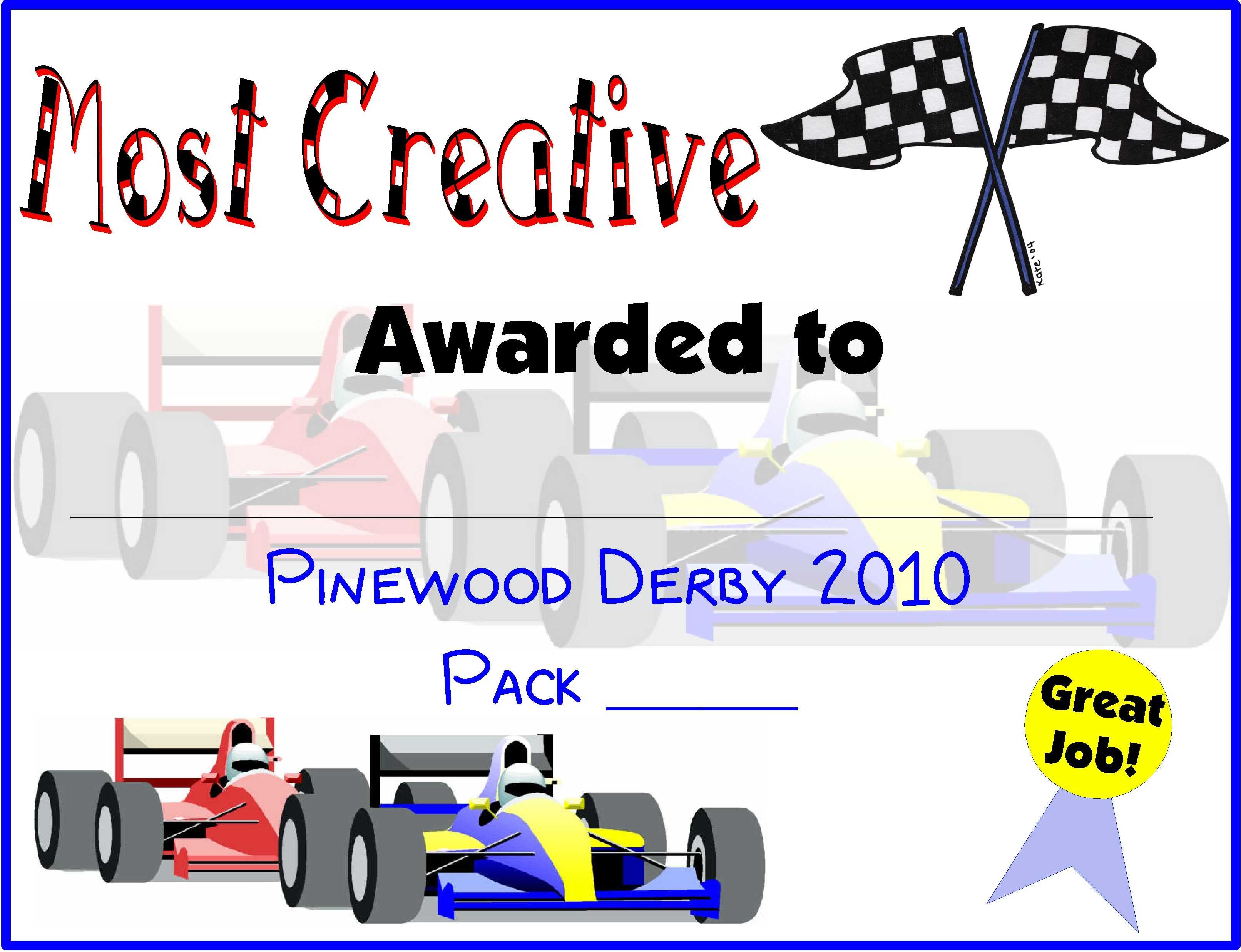 Pin On Do Your Best! Cub Scouts In Pinewood Derby Certificate Template