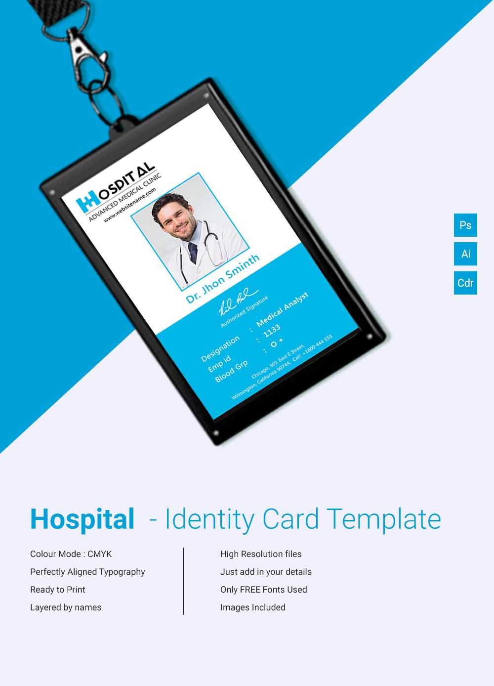 Pin On 工作证 Inside Hospital Id Card Template