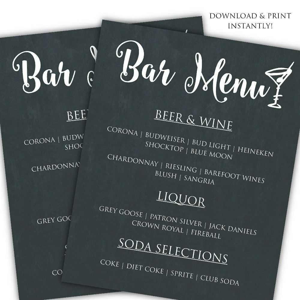 Pin On Invitations Intended For Cocktail Menu Template Word Free