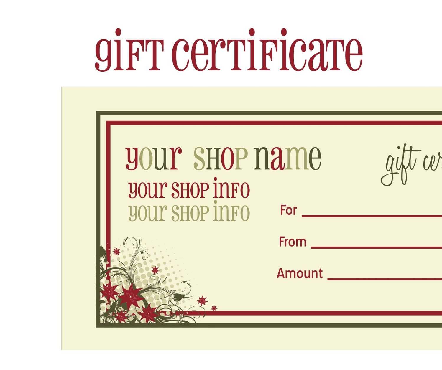 Pin On Massage Certificate Pertaining To Free Christmas Gift Certificate Templates