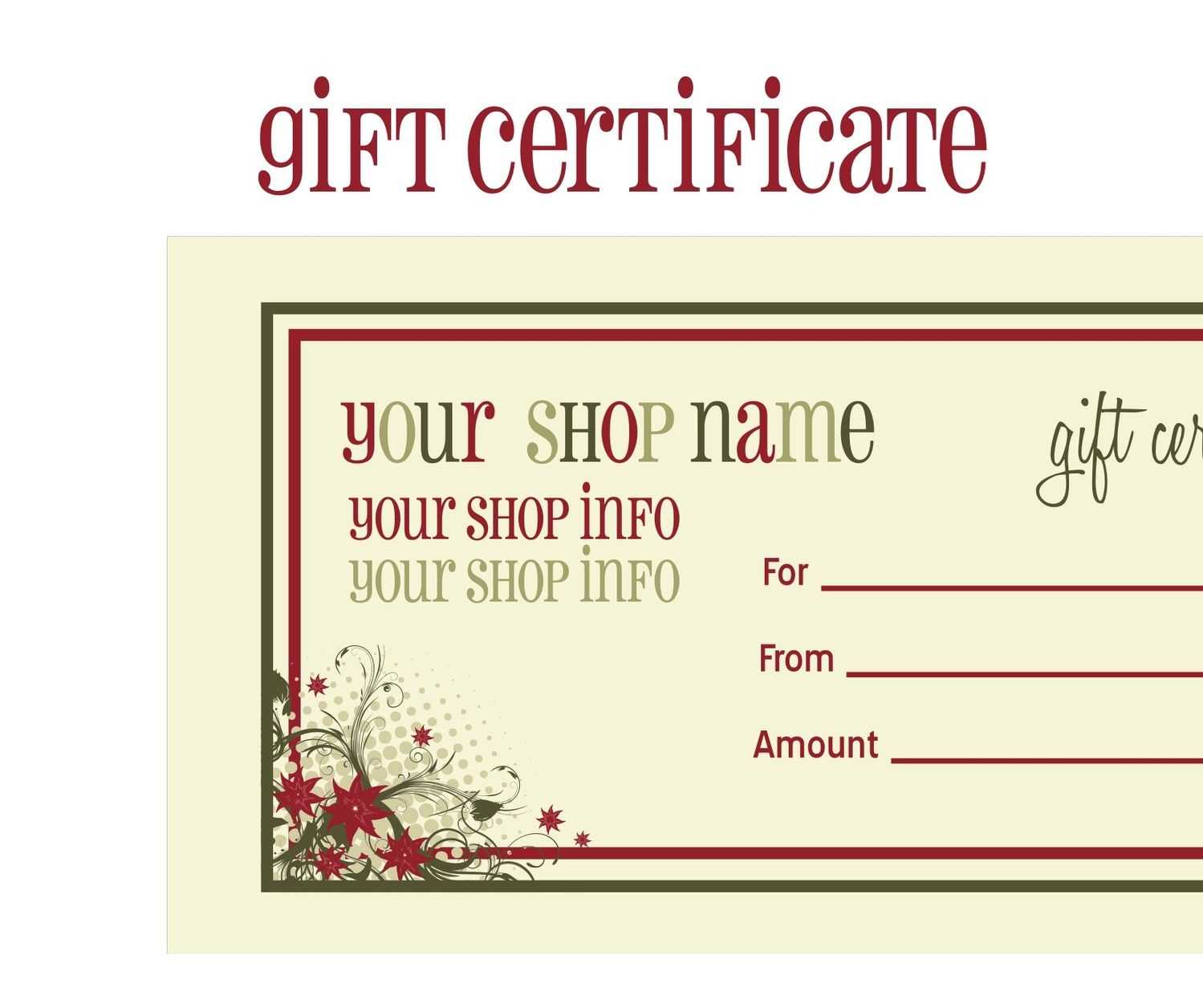 Pin On Massage Certificate With Homemade Christmas Gift Certificates Templates