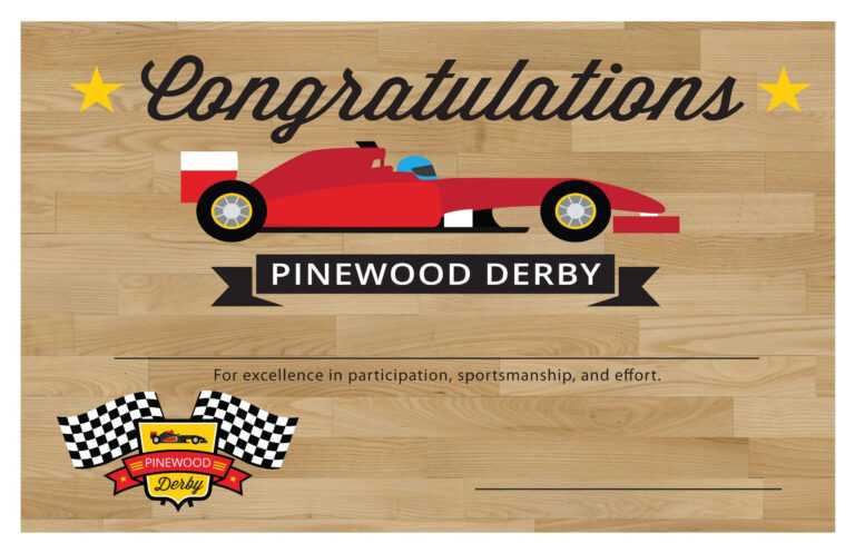 Pinewood Derby Certificate Template - Professional Template