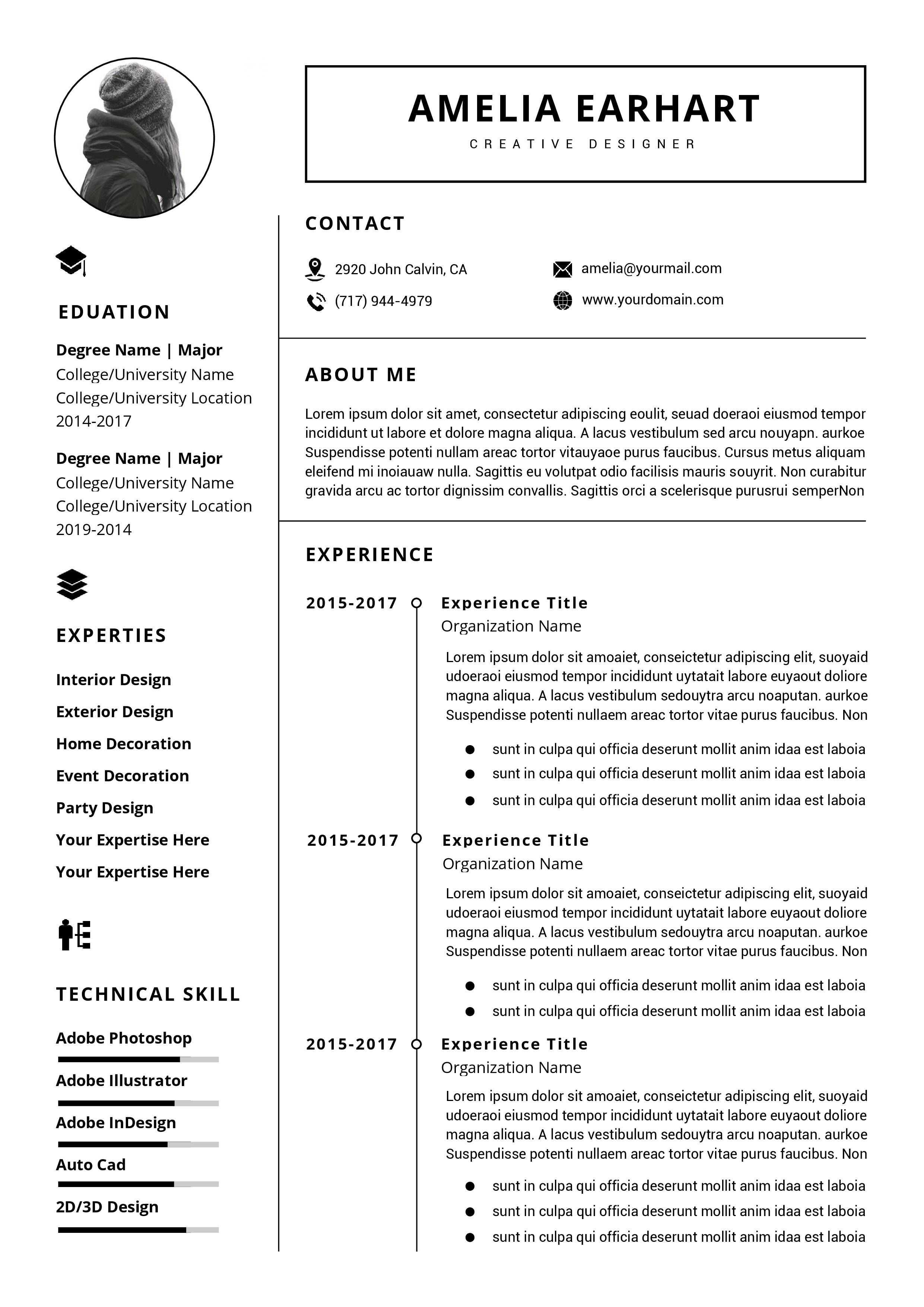 Pin On Resume / Cv Templates In Free Downloadable Resume Templates For Word