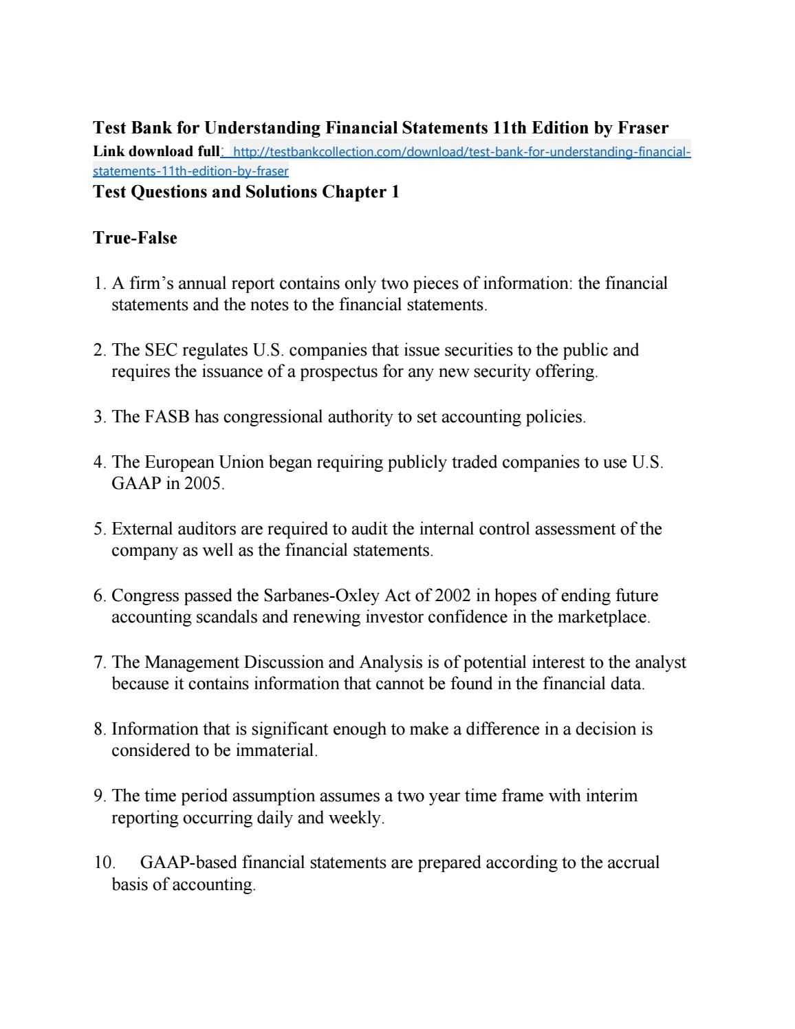 Pin On Test Bank For Understanding Financial Statements 11Th Within Forensic Accounting Report Template