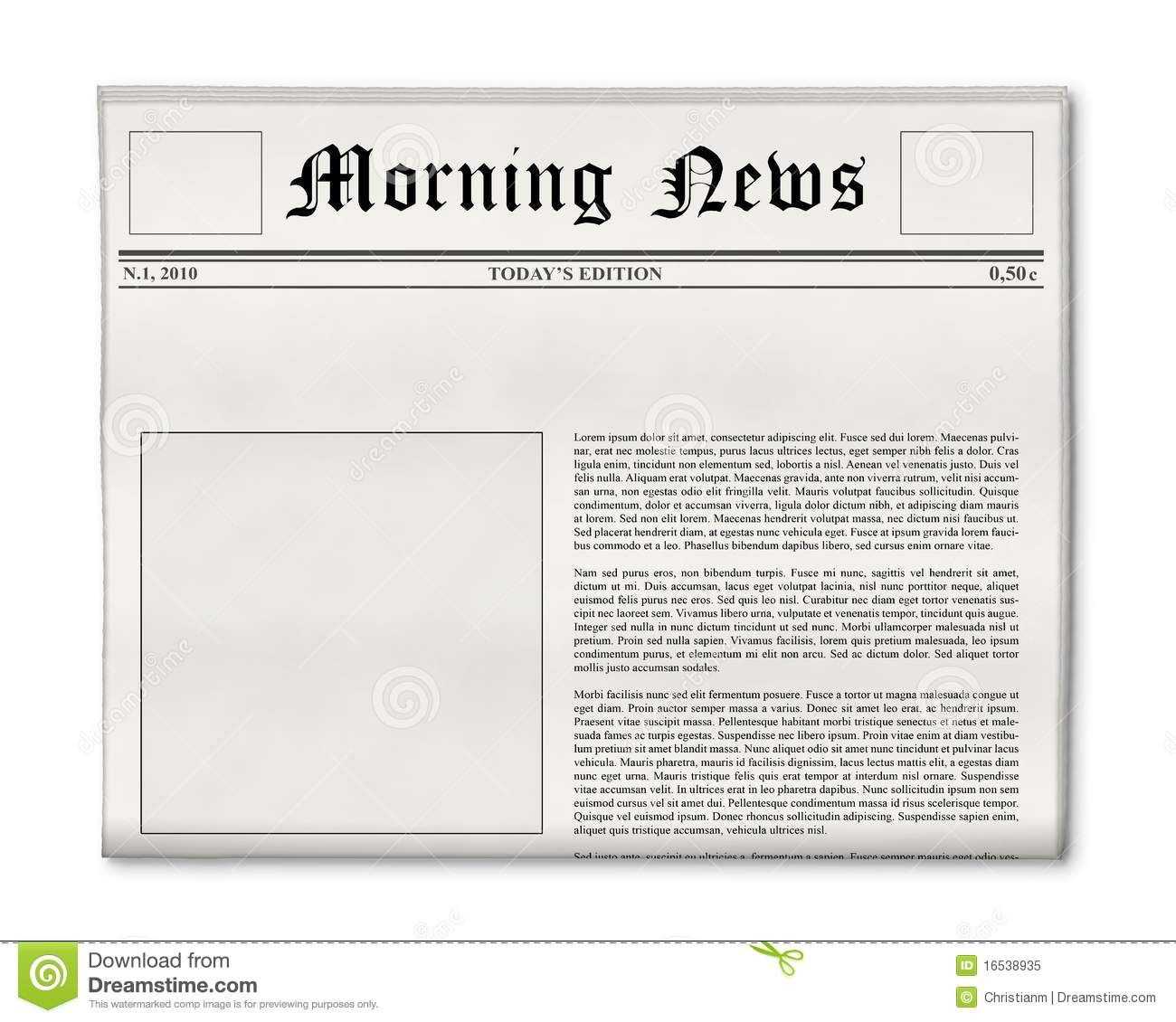 Blank Newspaper Template For Word