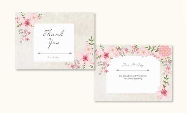 Pink Floral Thank You Card Template within Thank You Card Template Word