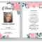 Pink Flower Funeral Prayer Card Template In In Memory Cards Templates