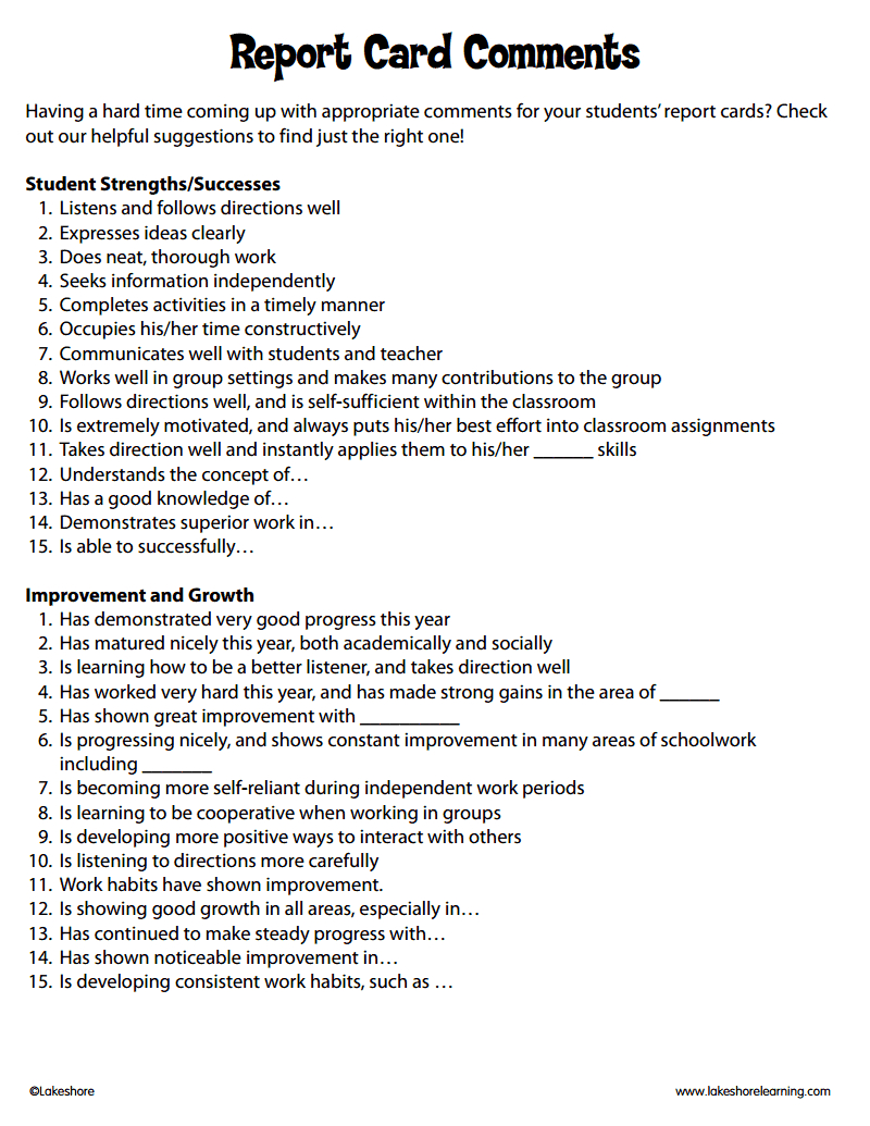 Pinlanell Proffitt On School | Report Card Comments Regarding Character Report Card Template