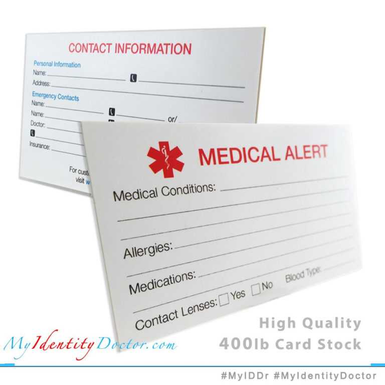 003 Medical Alert Wallet Card Template Luxury Medication with Medical