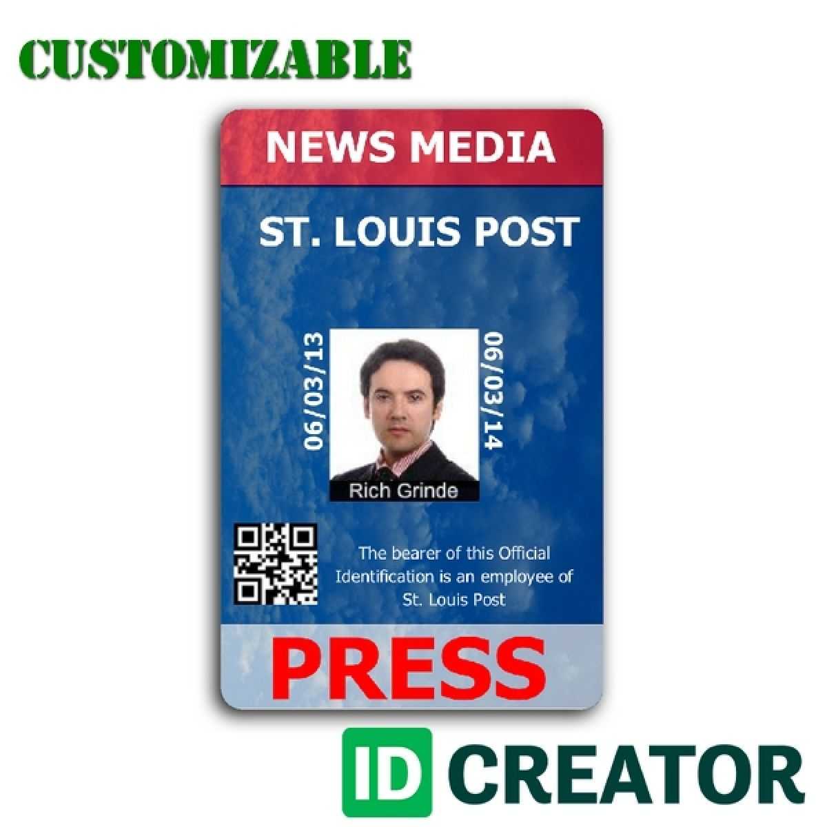 Pinrandell Fisco On Saved | Id Badge Maker, Badge Maker Pertaining To Media Id Card Templates