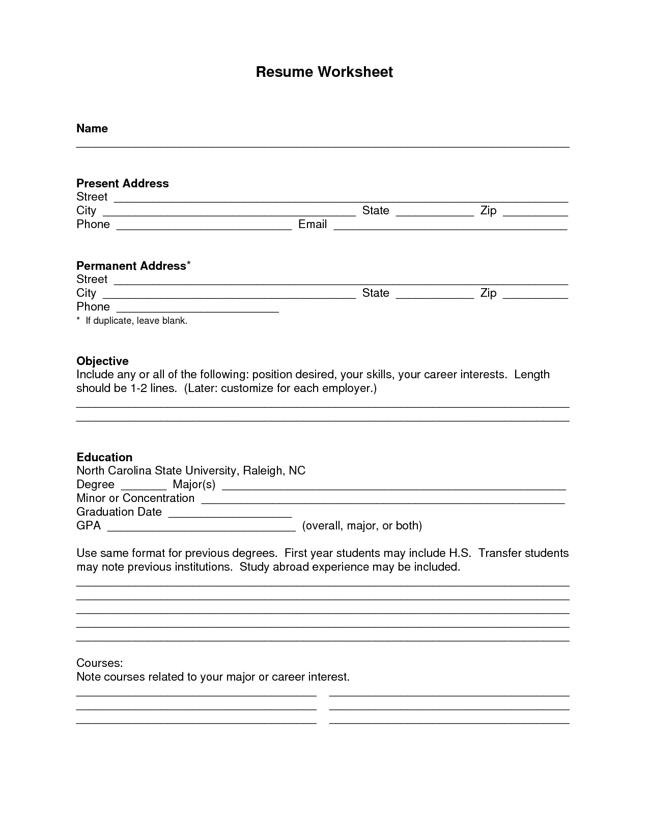 Pinresumejob On Resume Job | Free Printable Resume Pertaining To Blank Resume Templates For Microsoft Word