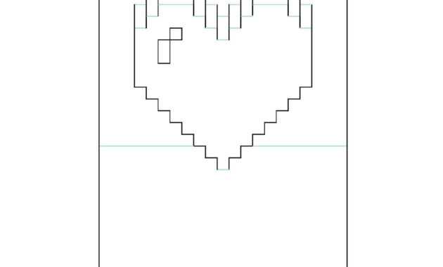Pixel Heart Pop Up Card | Pop Up Card Templates, Heart Pop in Pop Out Heart Card Template