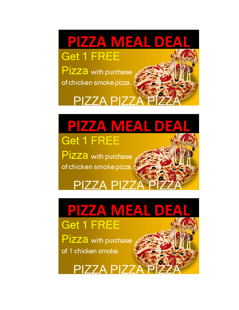 Pizza Or Meal Delivery Coupon | Templates At In Pizza Gift Certificate Template