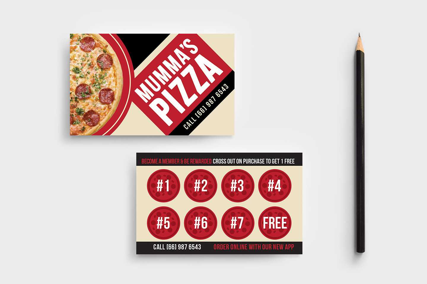 Pizza Restaurant Loyalty Card Template In Psd, Ai & Vector Throughout Customer Loyalty Card Template Free
