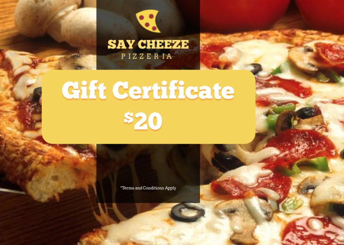 Pizzeria Restaurant Gift Certificate Template | Free Inside Pizza Gift Certificate Template