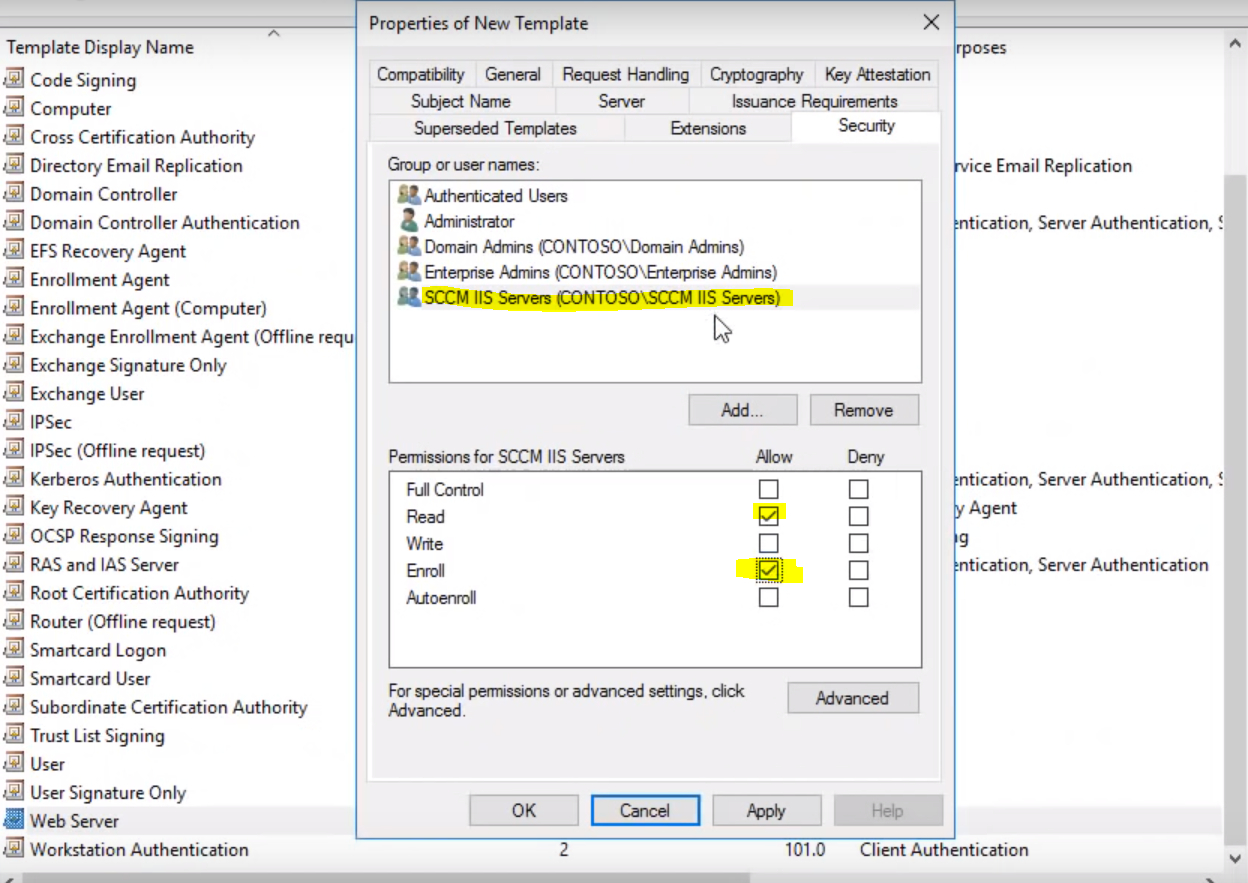 Pki Certificate Requirement For Sccm – Hashmat It Nerd Intended For Workstation Authentication Certificate Template