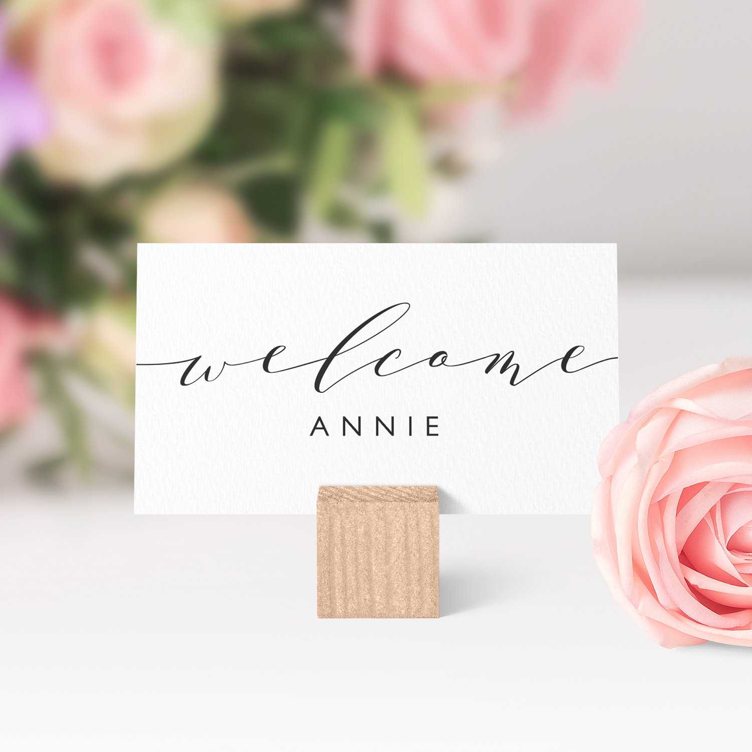 Place Cards Printable Template, Flat And Folded Welcome Regarding Place Card Setting Template