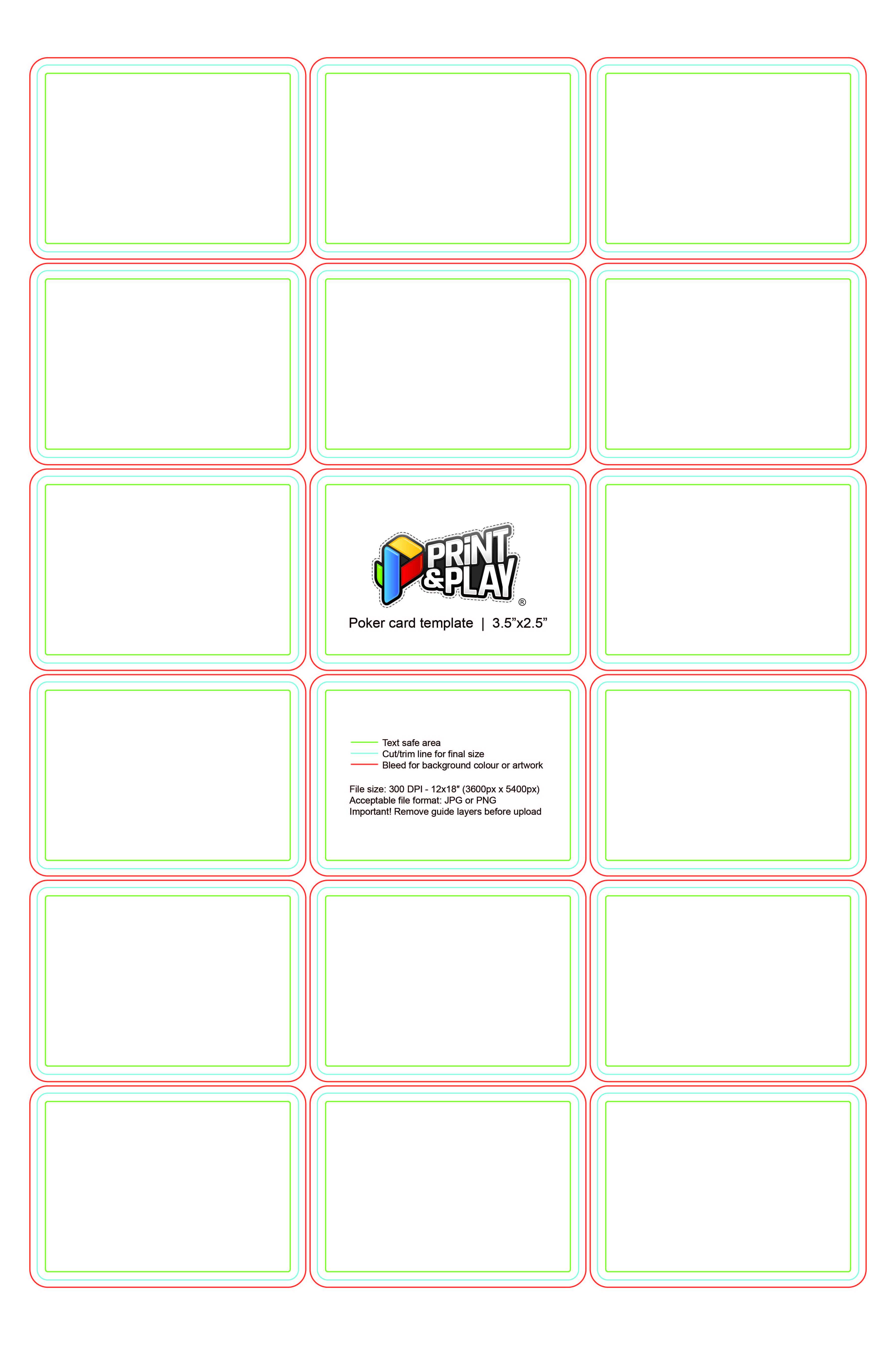 Playing Cards : Formatting & Templates – Print & Play In Template For Playing Cards Printable