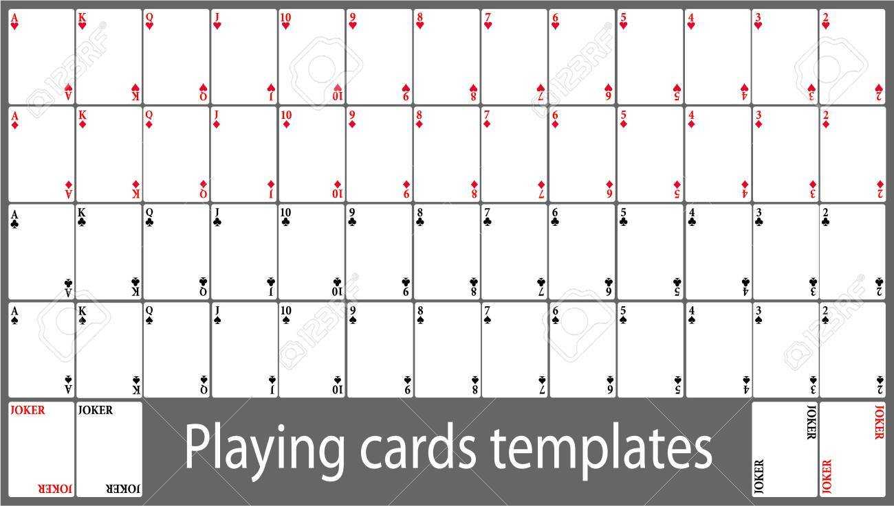 Playing Cards Template Set Within Deck Of Cards Template