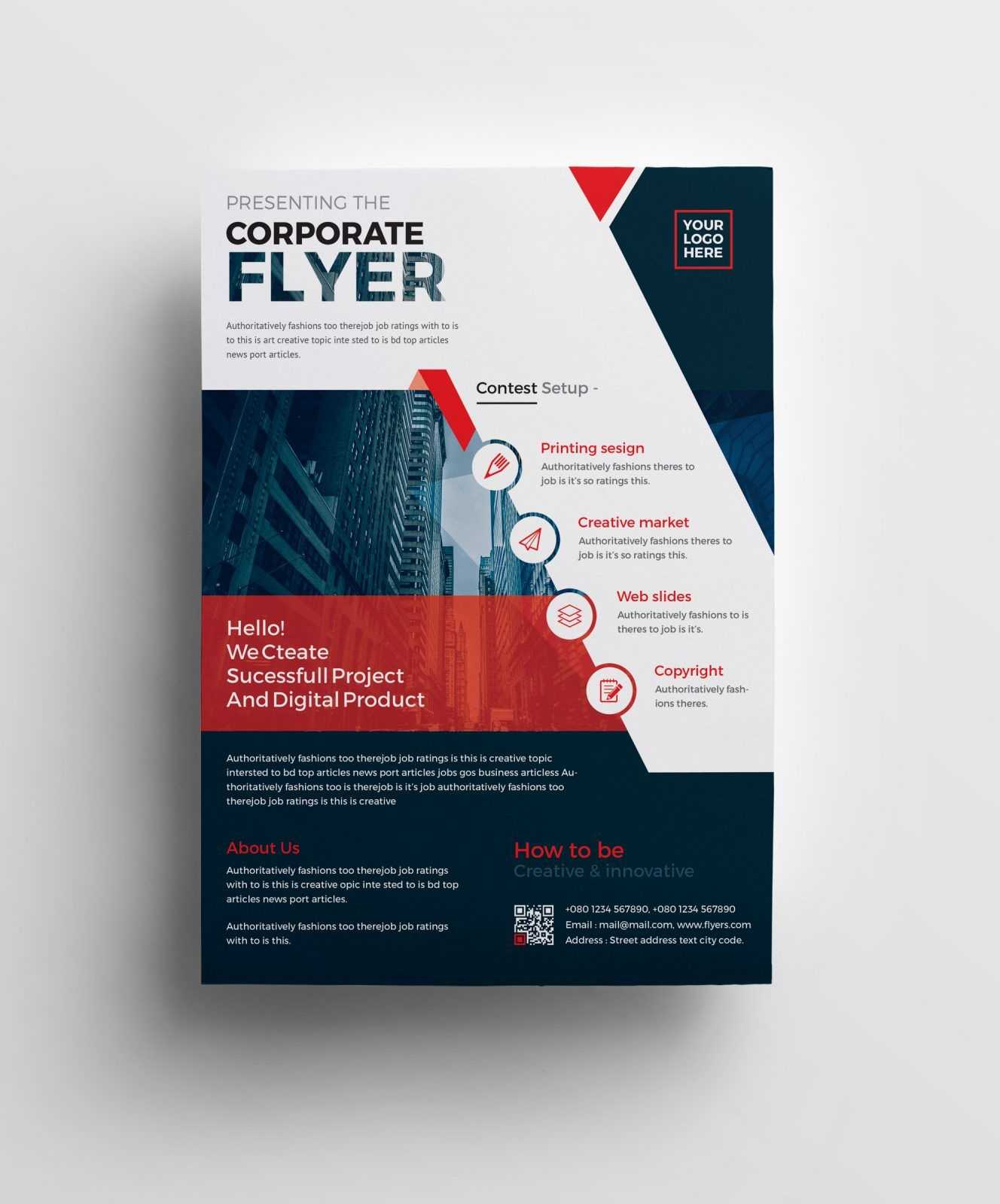 Plutus Professional Corporate Flyer Template 001008 | Type Intended For Professional Brochure Design Templates