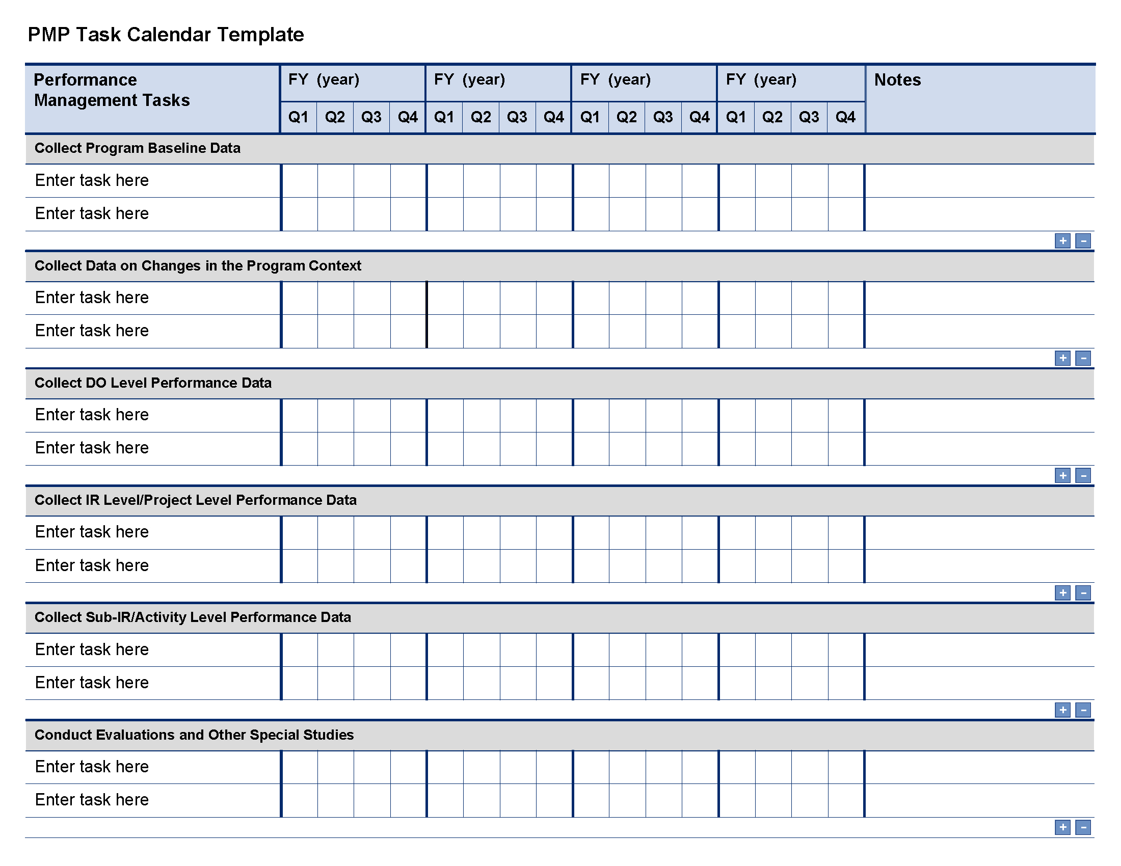 Pmp Task Calendar Template Evaluation Task Calendar Within Ir