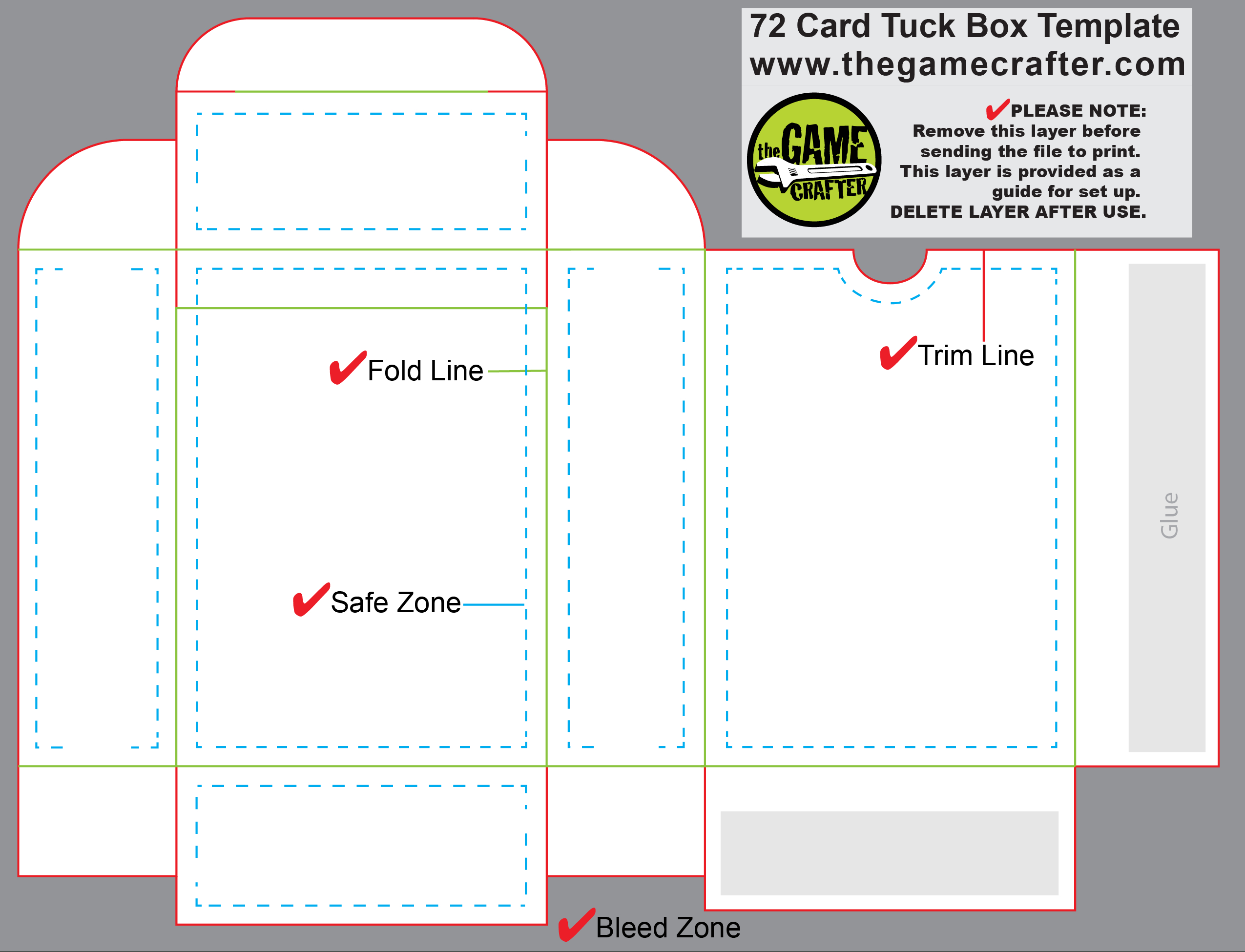 Poker Tuck Box (72 Cards) In Custom Playing Card Template