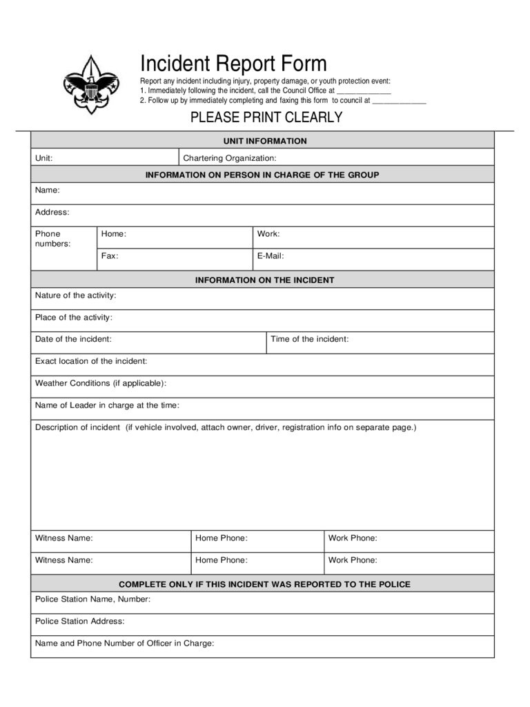 Police Incident Report Form – 3 Free Templates In Pdf, Word Regarding Police Incident Report Template