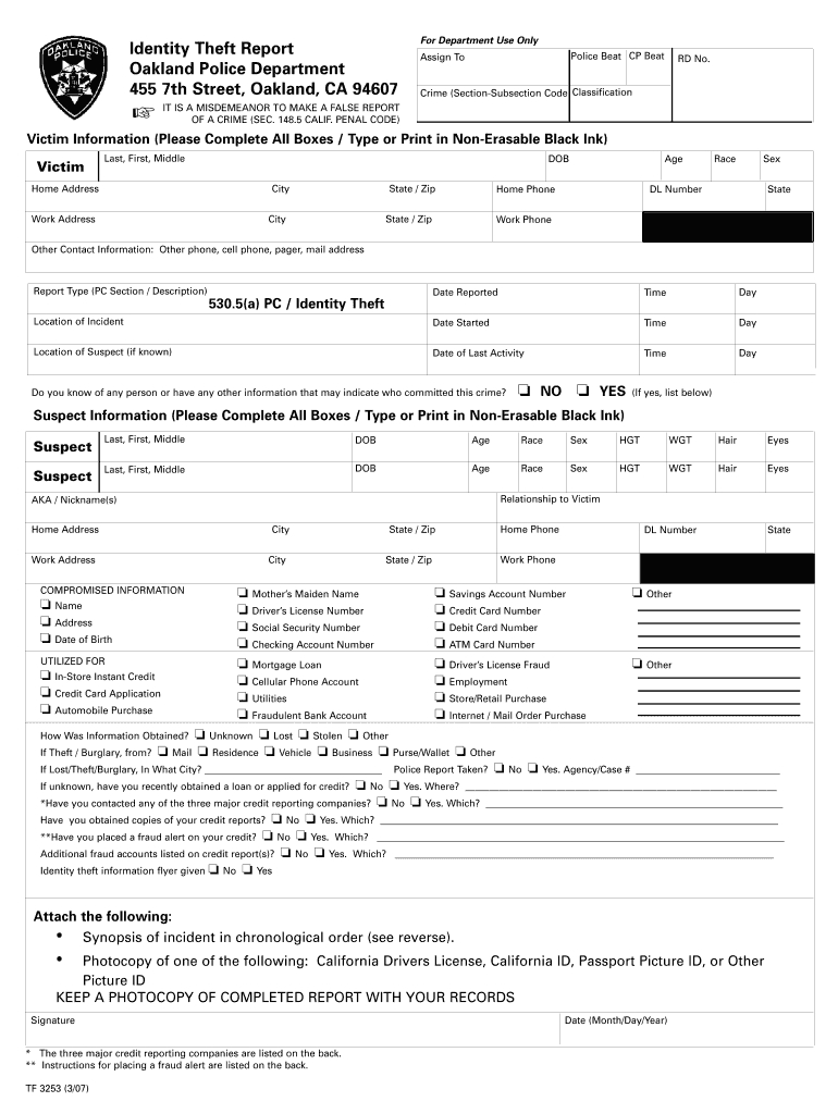 Police Report Example Theft – Fill Online, Printable Inside Police Report Template Pdf