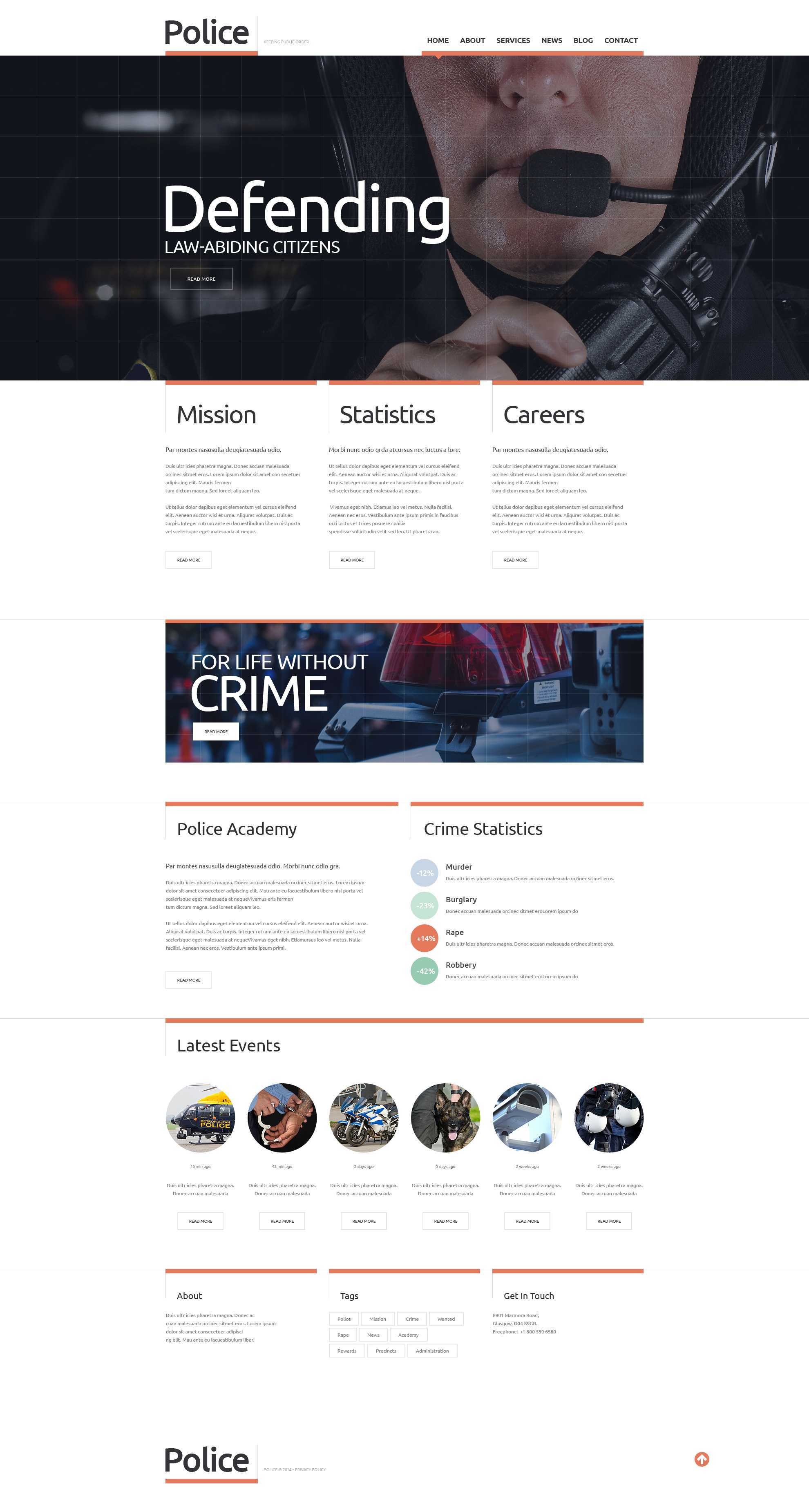 Police Responsive Website Template Regarding Reporting Website Templates