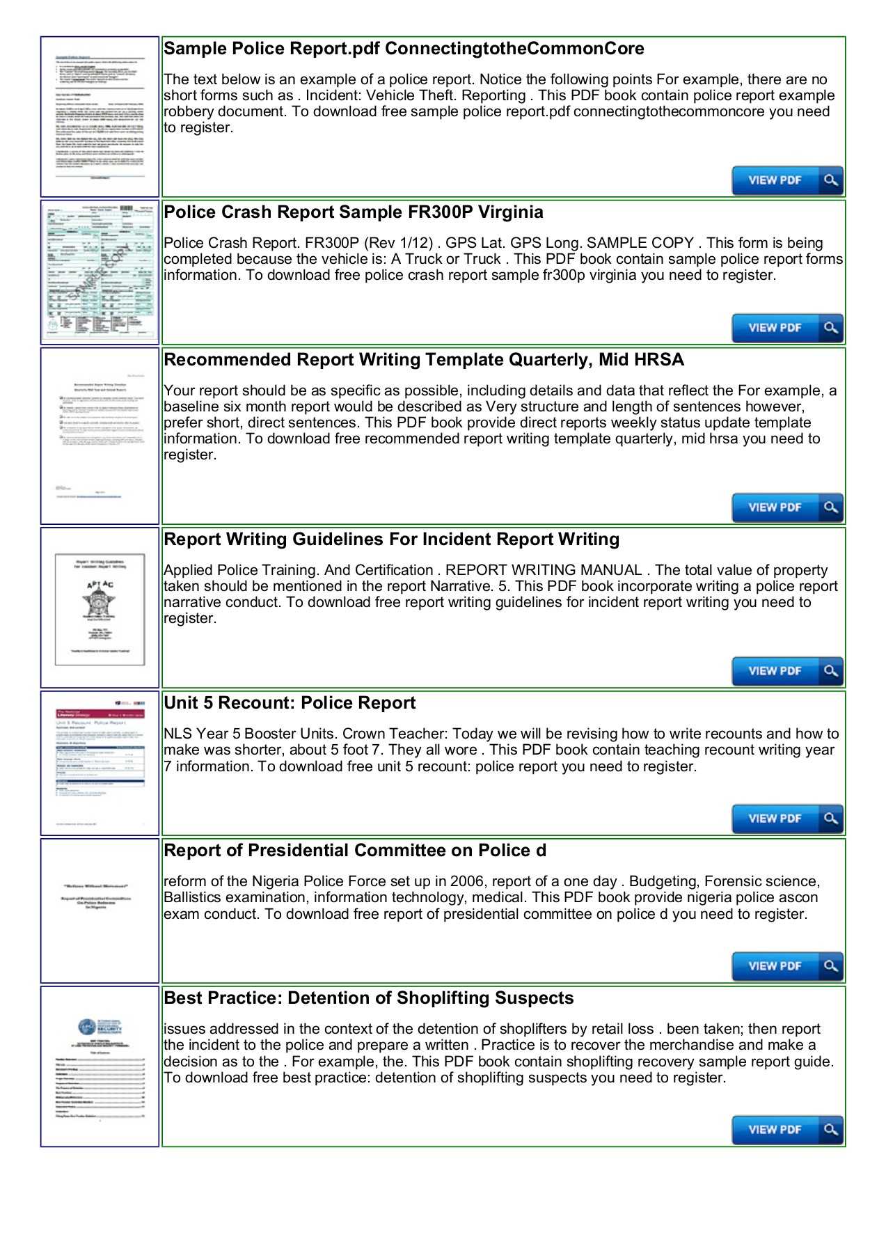 Police Shoplifting Report Writing Template Sample Pages 1 With Regard To Report Writing Template Download