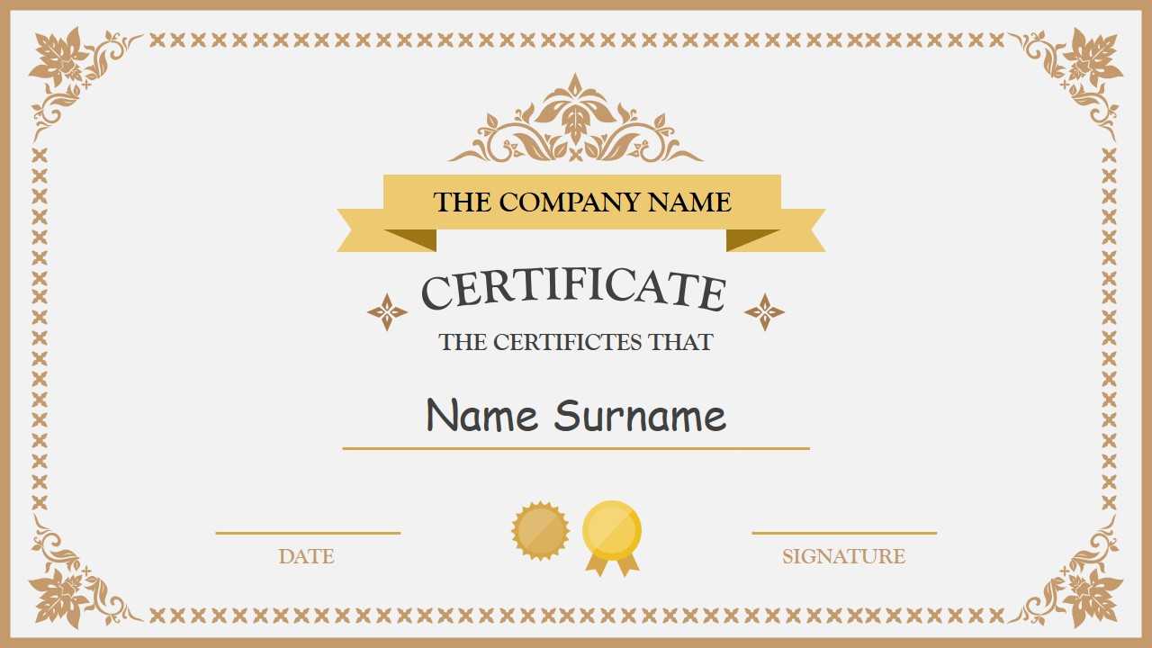 Polished Design Certificate For Powerpoint For Certificate Of Participation Template Ppt