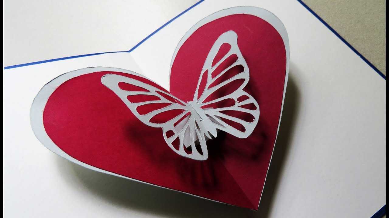 Pop Up Card (Butterfly Heart) – Greeting Pop Up Cardtemplate – Ezycraft Throughout Pop Out Heart Card Template