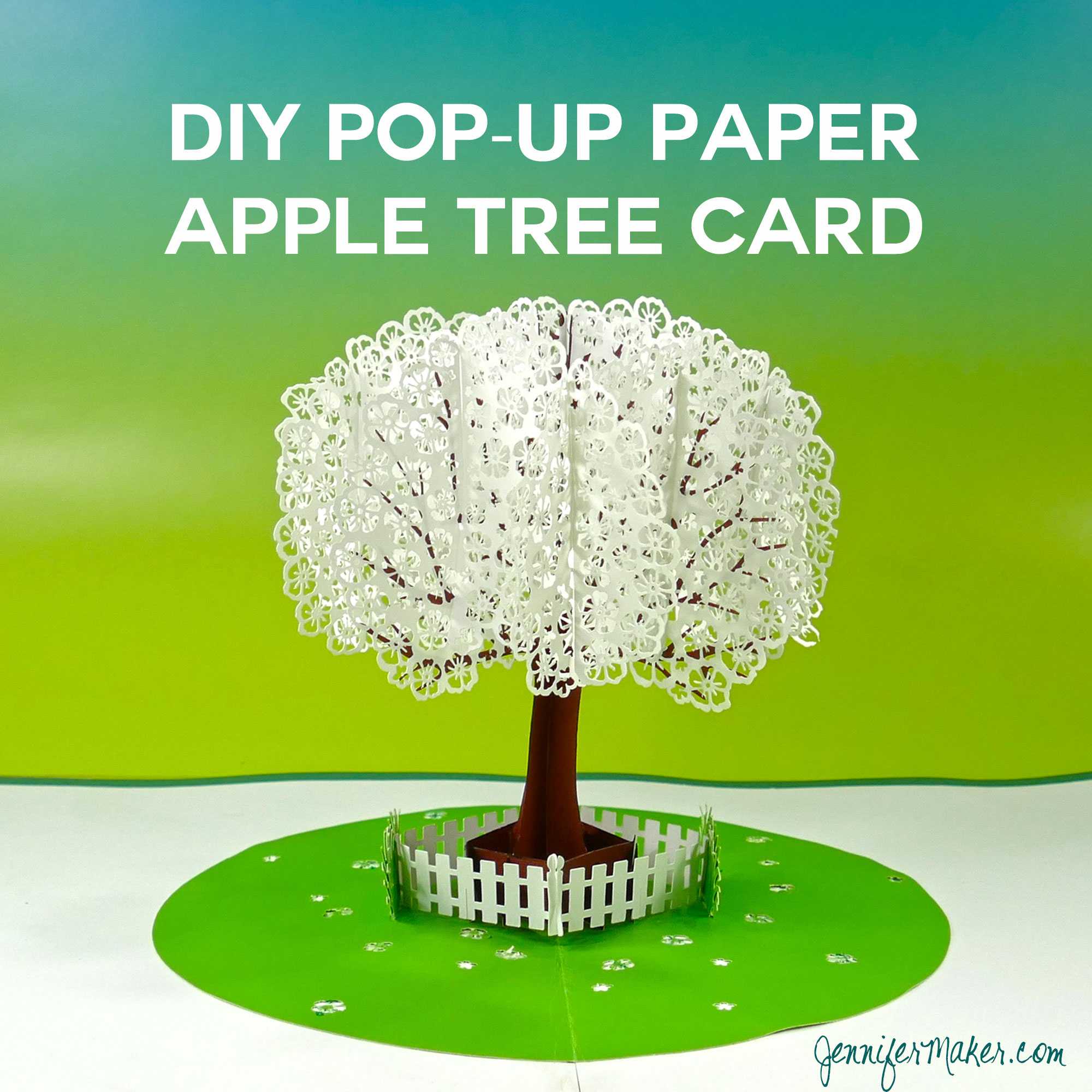 Pop Up Paper Apple Tree Card (3D Sliceform) – Jennifer Maker With Regard To Diy Pop Up Cards Templates