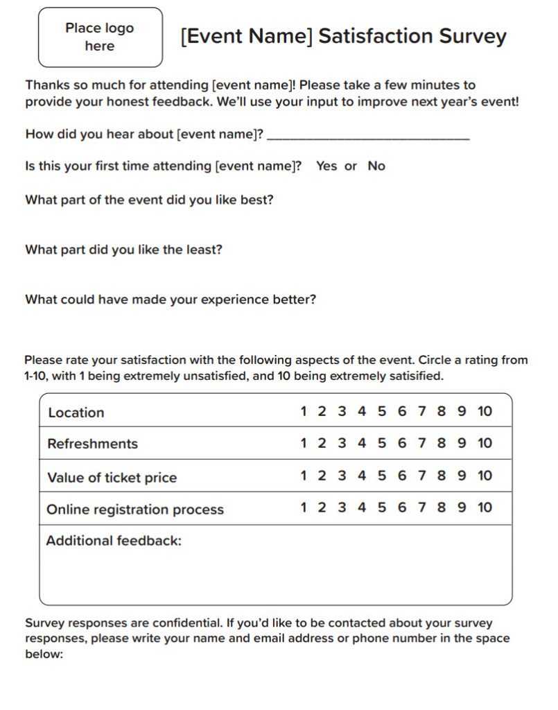 Post Event Survey Tips And Template - Qgiv Success Center Regarding Event Survey Template Word