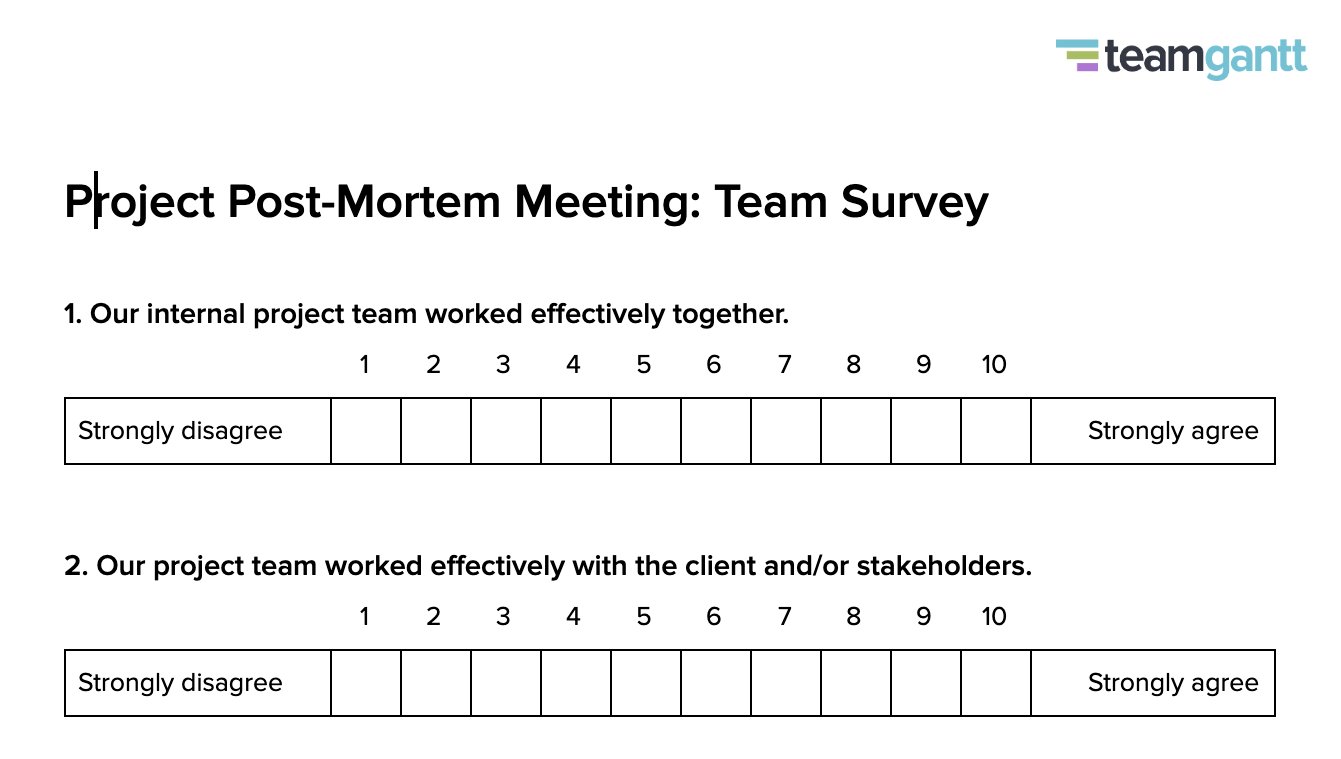 Post Mortem Meeting Template And Tips | Teamgantt Within Post Mortem Template Powerpoint