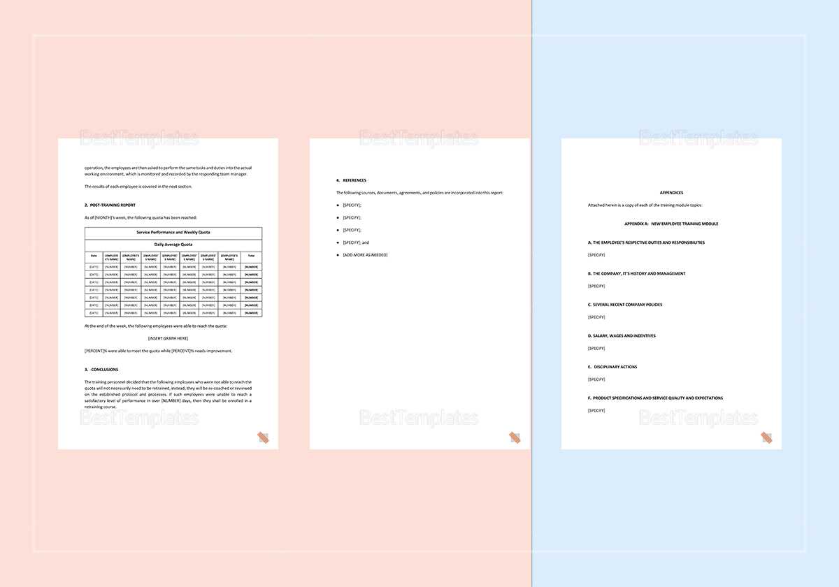 Post Training Report Template With After Training Report Template