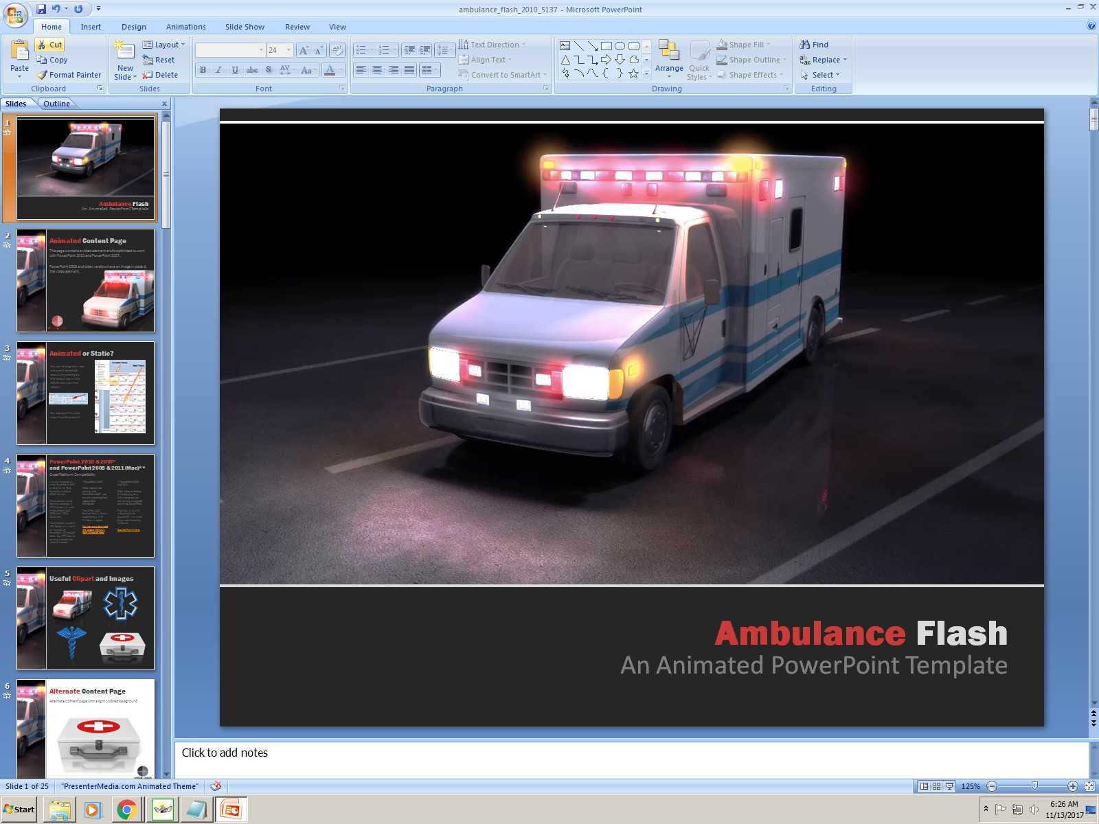 Powerpoint: Ambulance Flash Presentation Template Within Ambulance Powerpoint Template
