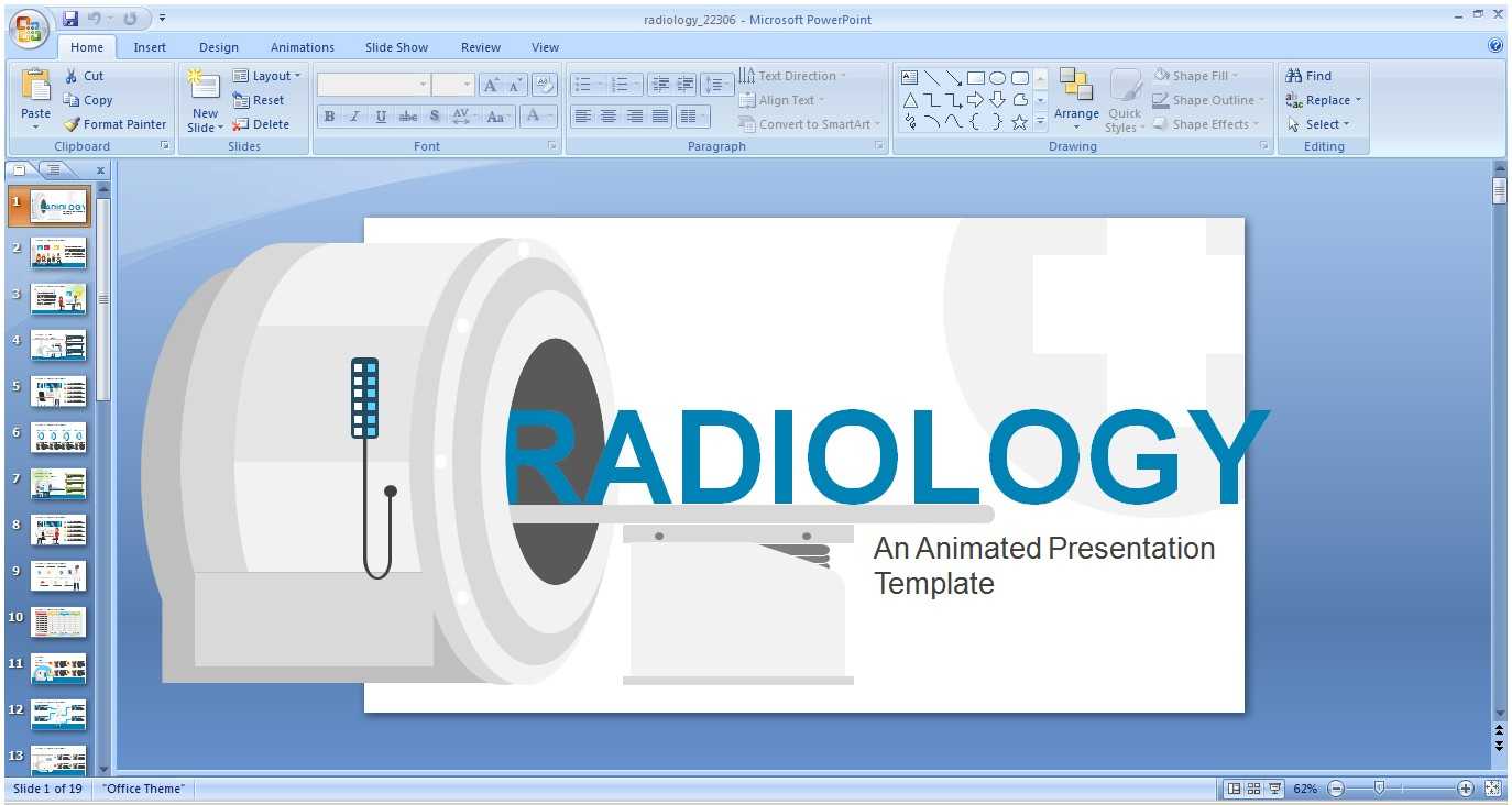 Powerpoint Animated Presentation Template: Radiology Theme Throughout Radiology Powerpoint Template