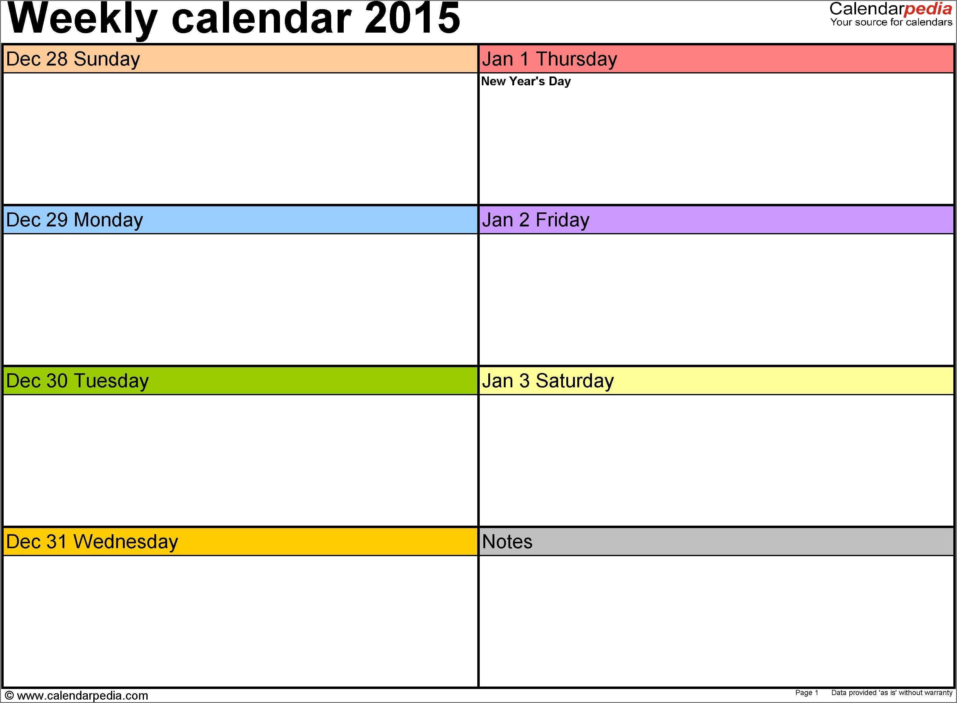 Powerpoint Calendar Template 2015 Best 2015 Weekly Calendar For Powerpoint Calendar Template 2015