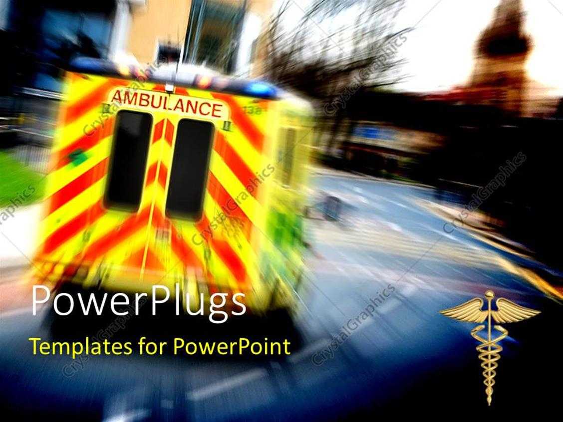 Powerpoint Template: An Ambulance On The Road With Blurred Throughout Ambulance Powerpoint Template
