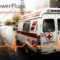 Powerpoint Template: An Ambulance With A Heartbeat Line And With Regard To Ambulance Powerpoint Template