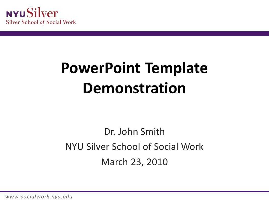 Powerpoint Template Demonstration Dr. John Smith Nyu Silver In Nyu Powerpoint Template