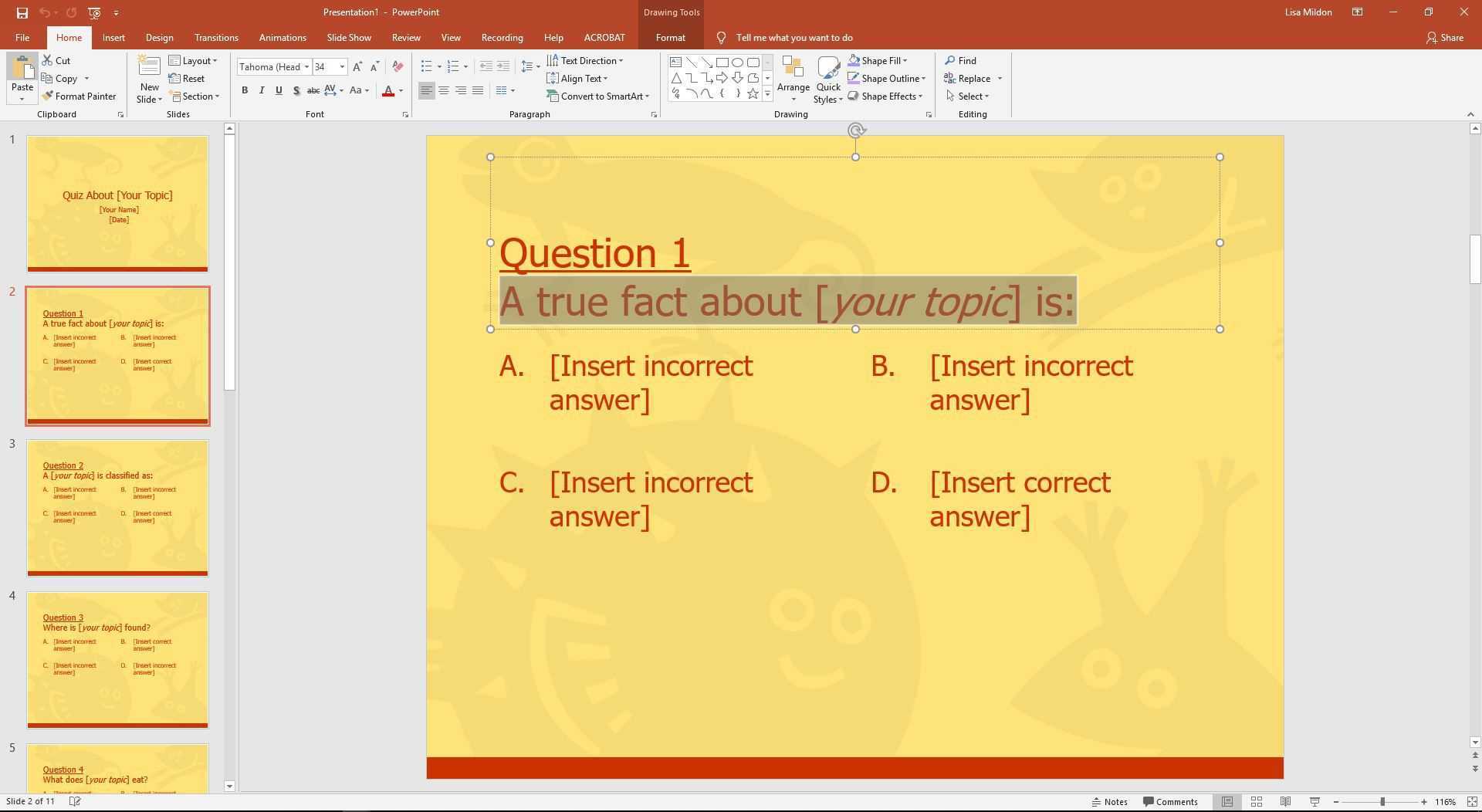 Powerpoint Template For A Multiple Choice Quiz Inside Powerpoint Quiz Template Free Download