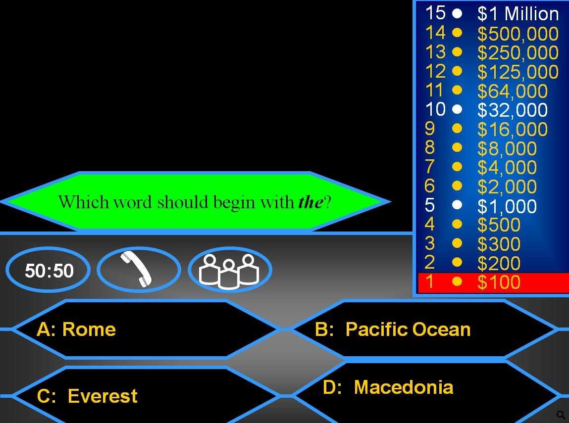 Powerpoint Who Wants To Be A Millionaire Game Template Throughout Who Wants To Be A Millionaire Powerpoint Template