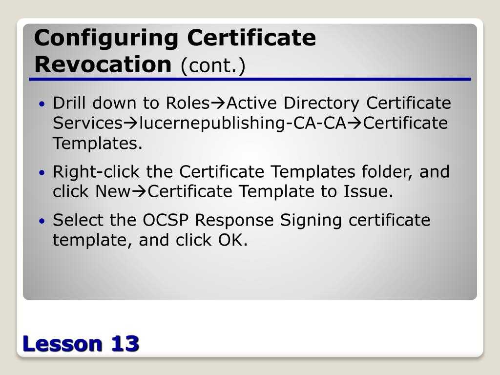 Ppt – Configuring Active Directory Certificate Services Inside Active Directory Certificate Templates