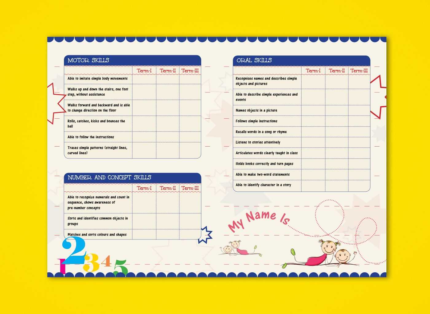 Pre Nursery Report Card On Behance | Report Card Ideas Pertaining To Boyfriend Report Card Template
